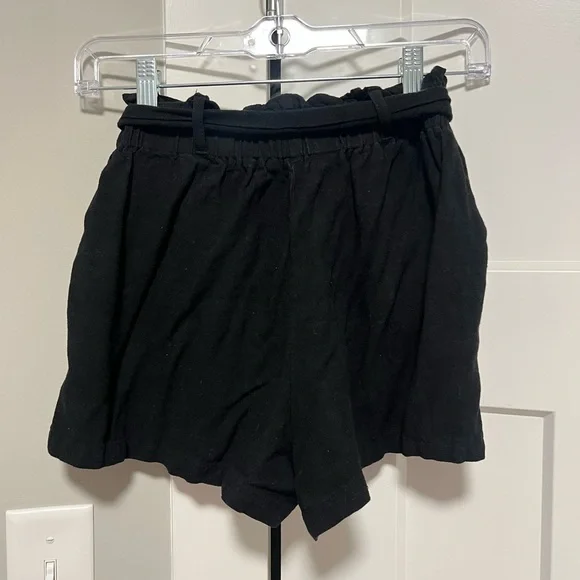 Pink Lily Black High-Waist Tie Shorts - Picture 3 of 3